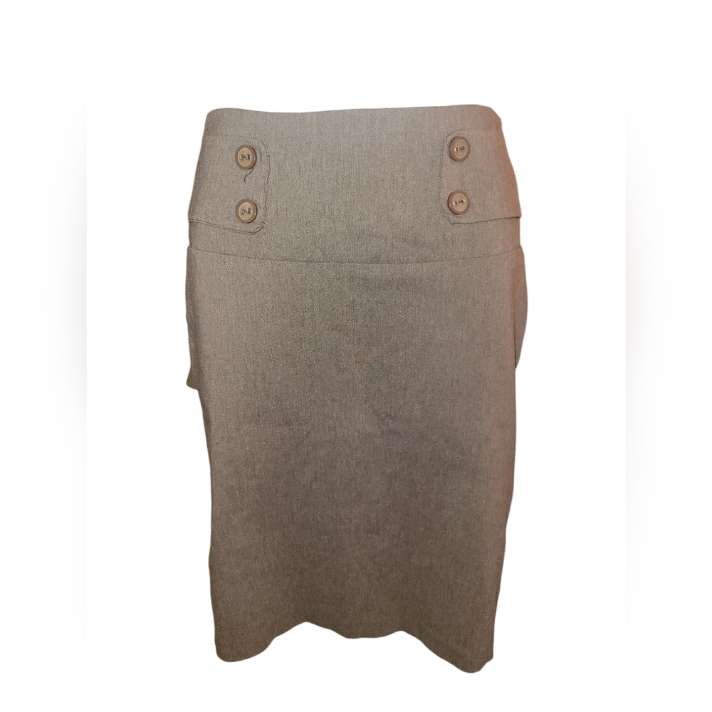 Brown Knee-Length Pencil Skirt